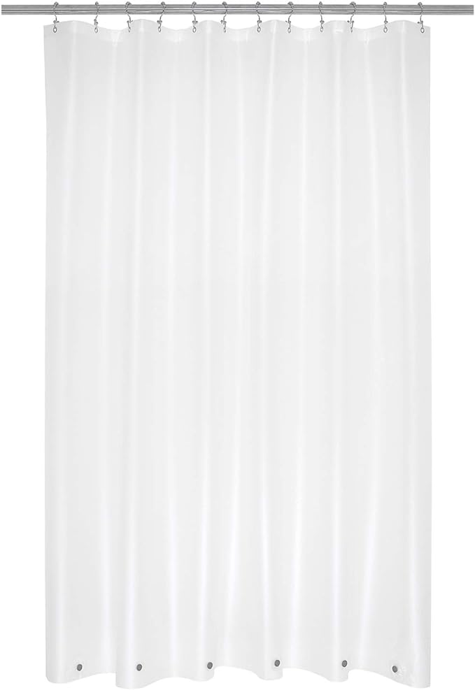 Mrs Awesome Extra Long Shower Curtain Liner with 6 Magnets 72 x 84 inch, Frosted PEVA 8G Heavy Duty Thick Plastic Shower Curtain, Waterproof, 72x84, Frost