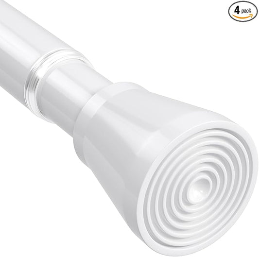 White Tension Curtain Rod 30 to 64 Inch,Adjustable Curtain Rod,Shower Tension Curtain Rod No Drilling,7/8" Spring Curtain Rods for Windows Closet Doorway Door