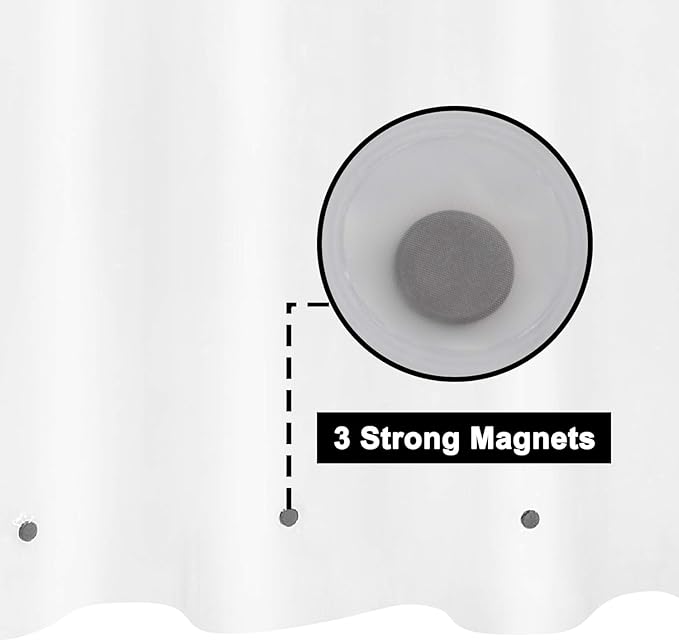 Barossa Design 48" x 72" Frosted Stall Shower Curtain Liner with 3 Magnets - Waterproof PEVA Shower Liner for Small Bathroom Stall, PVC Free, Metal Grommets - Frost, 48x72