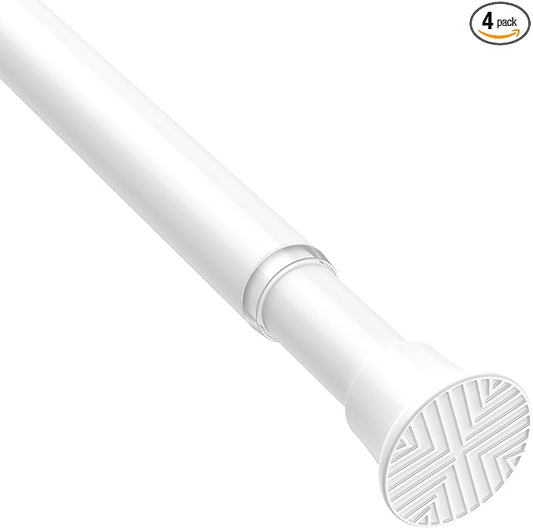 1Pack White Tension Curtain Rods 31 to 62 Inch Small Curtain Rods No Drilling Short Tension Rod Adjustable Spring Curtain Rod for Windows Door Closet Pressure Rod