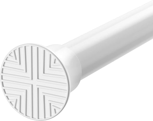 1Pcs Tension Curtain Rod 31 To 76 Inch White Shower Curtain Rod No Drilling Adjustable Spring Loaded Curtain Rods 7/8"Diameter Shower Rods For Bathroom Windows Bedroom Closet Doorway Door