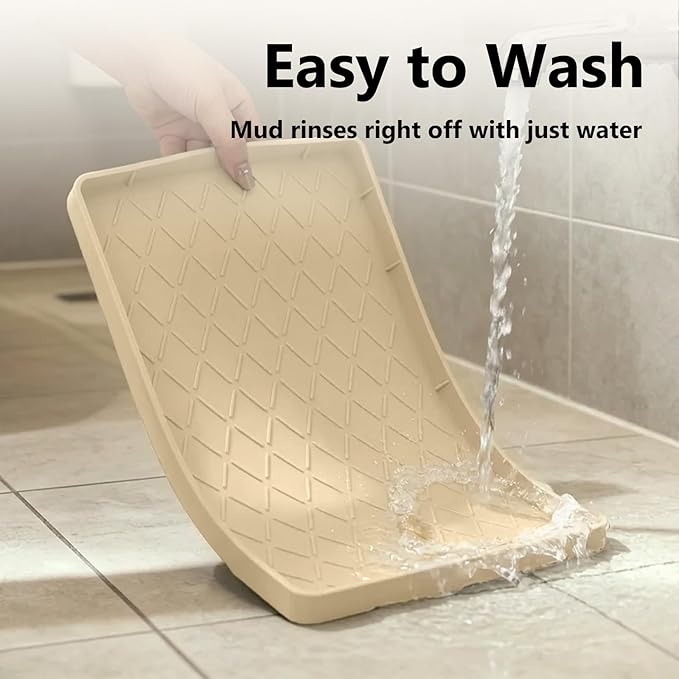 Mateeylife Under Sink Mats for Kitchen Waterproof 31"X22", Undersink Protectors，Silicone Mat Cabinet Liner, Under Sink Organizer for Bathroom and Kitchen，Boot Tray Pet Food Mat, Khaki