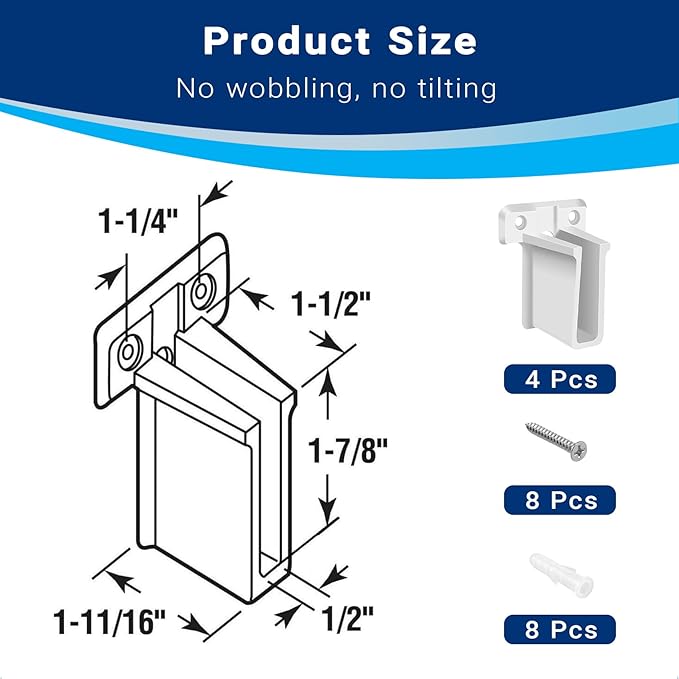 4 Pack Wire Shelf End Bracket, Designed for Closetmaid Wire Shelving, Wall Mount Brackets for Shelves Closet, Screws Included, Wire Shelf Clips, wall Shelf Brackets, Closet Wire Shelving