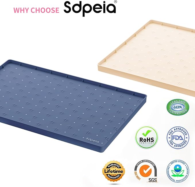 Sdpeia Under Sink Mat 31"×22" Waterproof Silicone Cabinet Liner & Sink Protector for Kitchen & Bathroom, Multi-Purpose Organizers Tray for Pets, Laundry, Cat Litter Mat