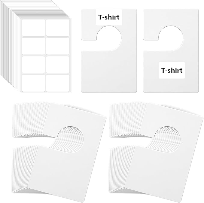 32 Pack Closet Dividers for Hanging Clothes Clothing Size Dividers,Size Markers for Clothing White Clothings Rack Reusable Closet Separators with 40 Labels Rectangular Clothings Closets Divider