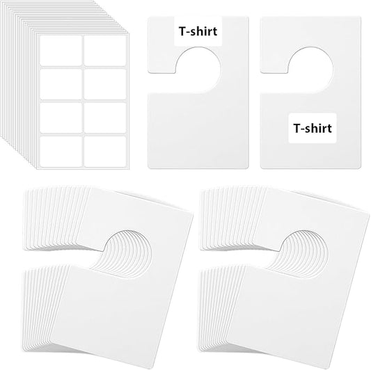 32 Pack Closet Dividers for Hanging Clothes Clothing Size Dividers,Size Markers for Clothing White Clothings Rack Reusable Closet Separators with 40 Labels Rectangular Clothings Closets Divider