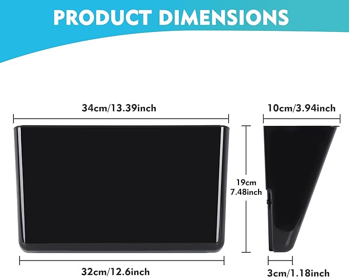 EASEPRES 6 Pack Black Plastic Single Pocket Hanging File Organizer, Wall Mount Paper Mails Magazines Holder, Mounted Folder Bins for Office School and Home, 12.99x4.13x7.48 inches