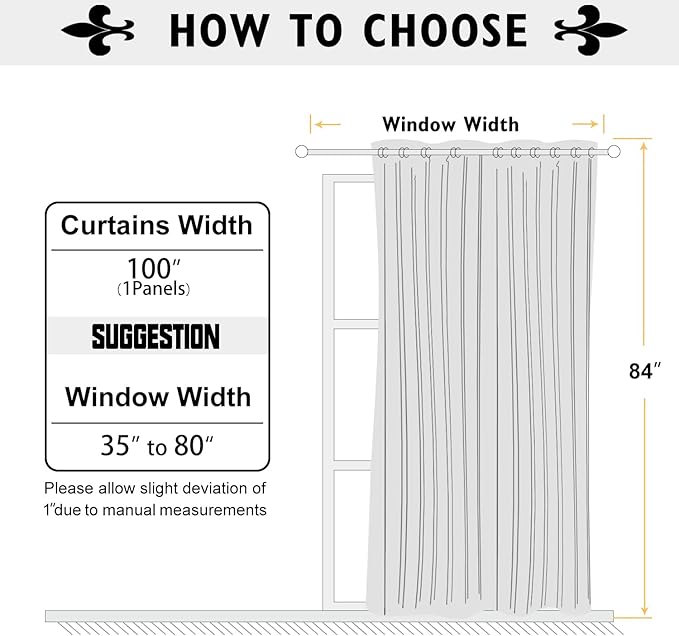 ChrisDowa Room Divider Curtain 84 Inches Long, Wide Blackout Sliding Door Curtain for Bedroom, Room Darkening Privacy Window Curtain for Patio Door (1 Panel Set, Royal Blue, 100 x 84 Inch)