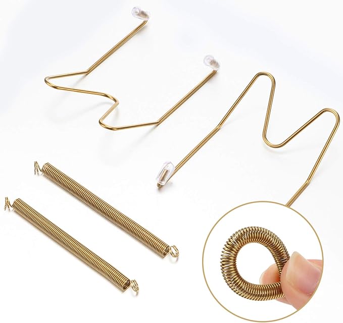Hotop 12 Pieces Plate Hangers for Wall Stainless Steel Wire Invisible Plate Hangers Heavy Duty Display Holders with 12 Pieces Hooks for Wall Decoration(6/8/10 Inch,Gold)