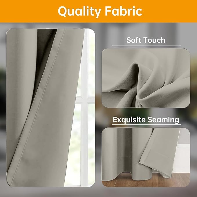 Room Divider Curtains Flexible Ceiling Tracks set Curtain track Ceiling Mount Blackout Curtain for Living Room Bedroom Ceiling Curtain Rod Privacy Dividers Panel W100xH96 Light Grey Drape&Black rail