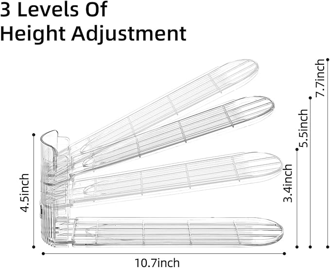 Shoe Slots Organizer，12Pack Clear Shoe Stackers for a Pair of Shoes,Adjustable Shoe Rack with Three Levels，Shoe Storage Shoe Space Saver