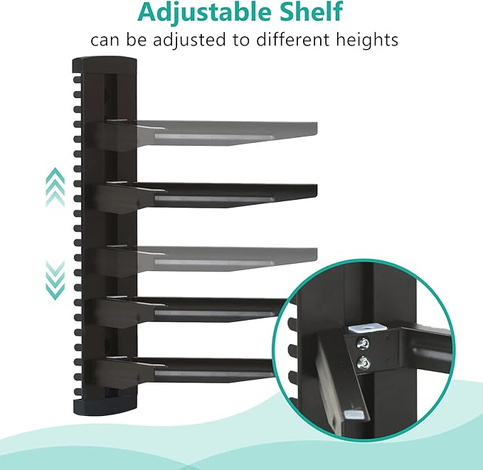 WALI Floating TV Shelf, 3 Tier Glass Projector Shelf for DVD Players, Routers, Game Consoles, Cable Boxes, Living Room Decor Accessories, Wall Mount Shelves Holds Up to 17.6lbs(CS303B), 3-Shelf, Black