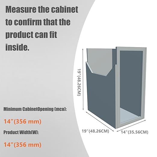 Stainless Steel Slide-Out Trash Bin Rack, Enhanced Heavy-Duty Cabinet Pull-Out System for 7–11 Gallon Cans, Silver (Bin Not Included)