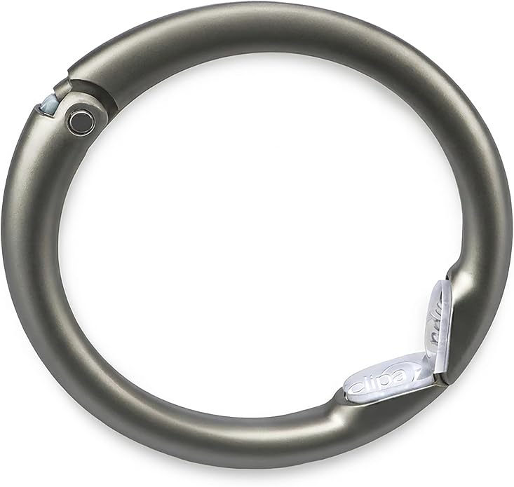 Clipa Bag Hanger - The Ring that Opens Into a Hook, Closes Automatically | Hangs Almost Anywhere in Just 1/2" of Space | Holds 33 lbs Yet Weighs Only 1.6 oz | 8 Styles | 3 yr Warranty