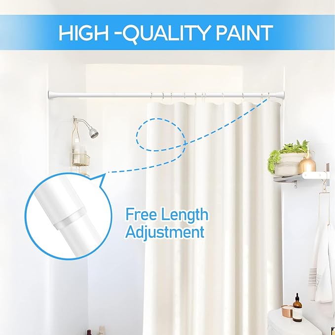 2 Pack Spring Tension Rods 28-49IN, 7/8 Inch Diameter White No Drill Spring Loaded Adjustable Extendable, Small Short Tension Curtain Rod for Windows Kitchen Doorway Closet Cupboard