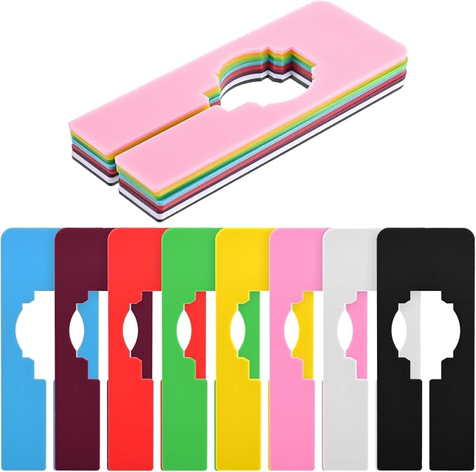 16PCS Closet Dividers for Hanging Clothes, Baby Clothes Organizers, Rectangle Clothing Size Dividers for Racks, Clothe Labels, Closet Separators, Clothing Rack Divider (Colorful)