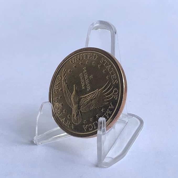 LRANFOW Coin Stand 50 PCS 1.4" Acrylic Stands for Display Coins Challenge Medals Casino Chips
