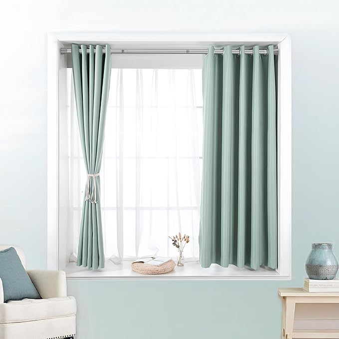 Silver Tension Curtain Rod for Windows 28 to 48 Inch,7/8"Small Shower Curtain Rod for Bathroom,Pressure Spring Tension Curtain Rod No Drilling for Closet Doorway Kitchen
