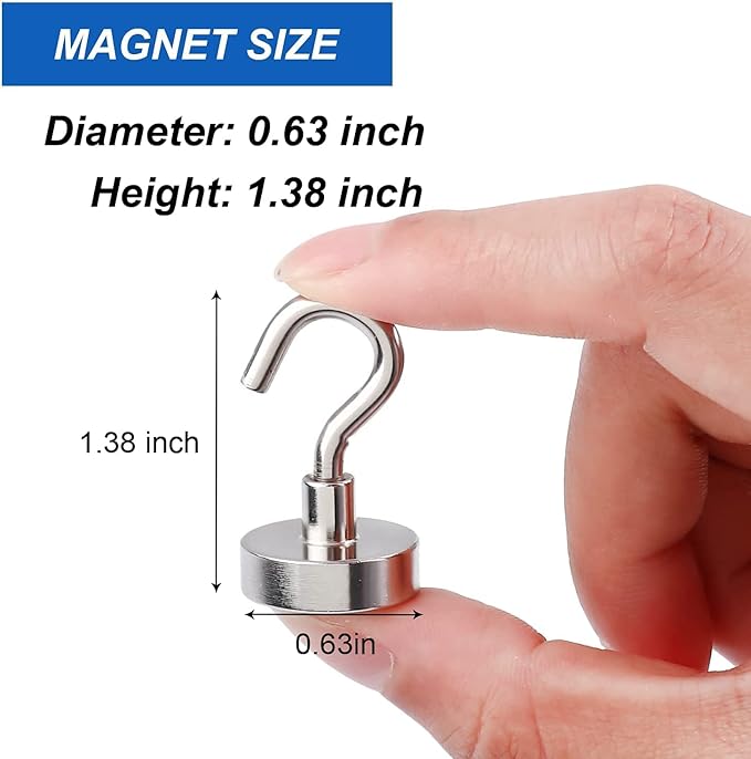 LOVIMAG Magnetic Hooks, 30lbs Strong Magnetic Hooks Heavy Duty for Cruise Cabins, Magnet Hooks Cruise Ship Essentials, Refrigerator Magnets for Hanging, Door Decor, Locker Accessories -60Packs