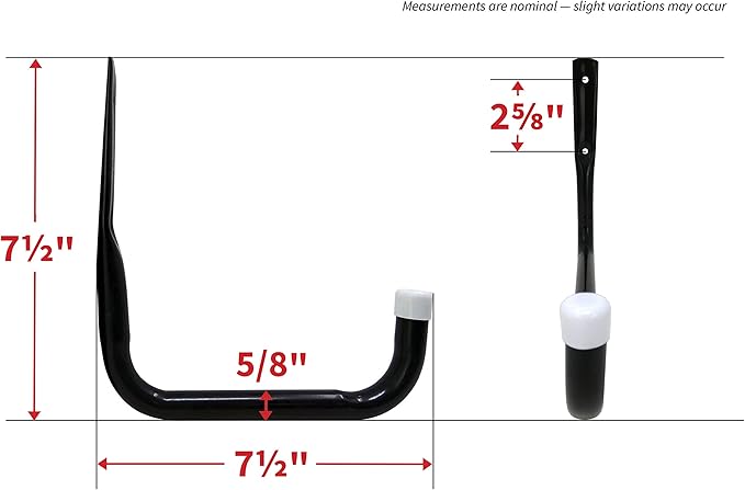 Shepherd Hardware 8088E Heavy Duty Steel Garage Storage/Assorted Utility Hooks, 6 Pack, black