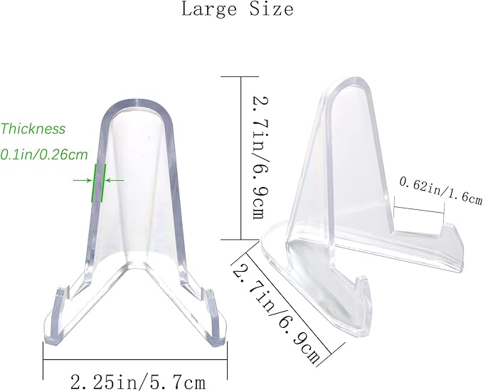 22 Packs(2.7 Inch) Acrylic Easel Stands Display Stands/Plate Stands Coin Display Easel Holder for Air-Tite Coins Pocket Watches Capsules Challenge Medals Casino Chips , Photo Display,Baseball Sports