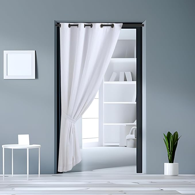 Black Tension Rods for Windows 28 to 48 Inch 4Pack Spring Curtain Rod Tension Curtain Rod Expandable Pressure Shower Curtain Rod Tension No Drill Adjustable Curtain Rods for Bathroom,Doorway,Door