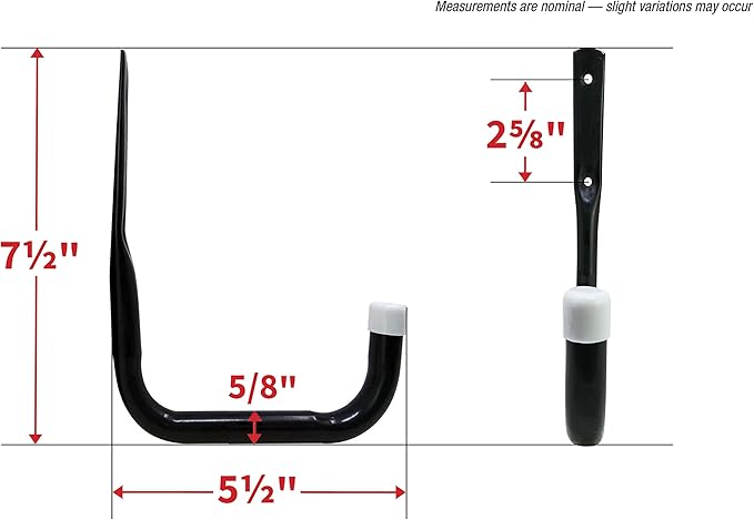 Shepherd Hardware 8088E Heavy Duty Steel Garage Storage/Assorted Utility Hooks, 6 Pack, black