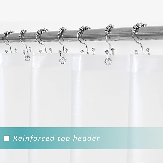 Mrs Awesome Long Shower Curtain Liner with 6 Magnets 72 x 78 inch, PEVA 8G Thick & Heavy Duty Plastic Shower Curtain for Bathroom, Waterproof,72x78, Frost