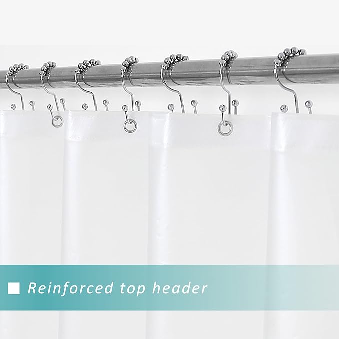 Mrs Awesome Frosted Shower Curtain Liner with 6 Magnets PEVA 8G Heavy Duty Thick Plastic Shower Curtain for Bathroom, Waterproof, 72x72, Frost