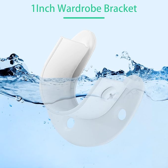 8 Packs Stainless Steel Closet Rod End Supports 1 Inch Wardrobe Bracket Heavy Duty Closet Pole Sockets Flange Rod Holder, U-Shaped with Screws, White
