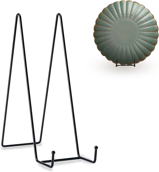 Hoewina Plate Stands for Display, 3 Pack 12 Inch Plate Holder Display Stands, Metal Frame holder stand for Book, Picture, Decorative Plate, Photo and Platter, Tabletop Art