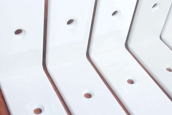 8 Pack - L 10" x H 6" x W1.5, 5mm Thick White L Shelf Bracket, Iron Shelf Brackets, Metal Shelf Brackets, Floating Shelf, Shelf Supports with Screws
