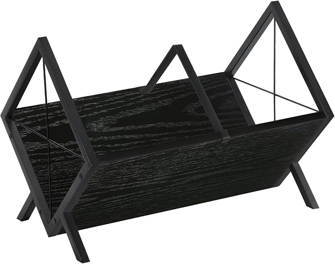 YINMIT Vinyl Record Holder - 80-100 LP Vinyl Record Storage Rack, Quick Assembly Display, Retro Style Organizer for Magazine, Book, Files, Albums (Black, 1 Tier)