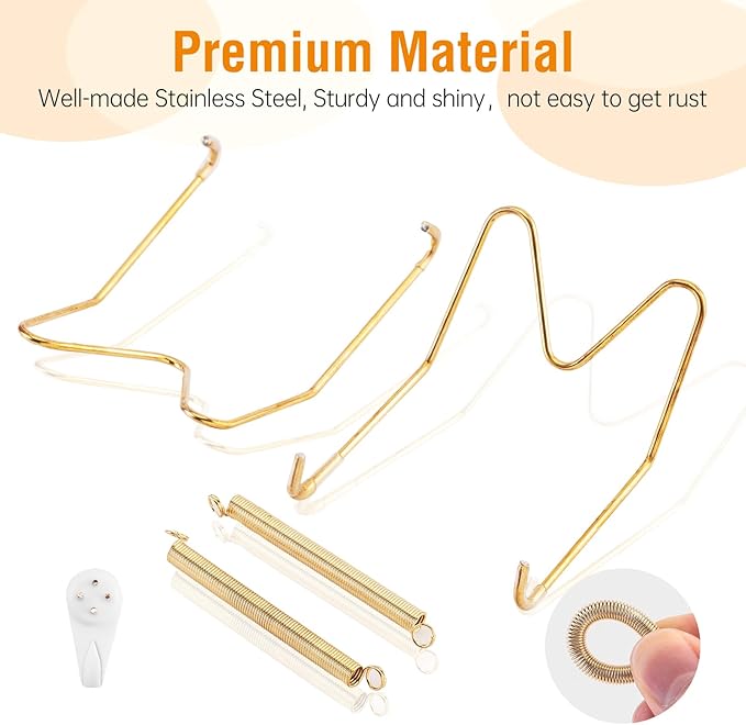 Bilillo 6 Pack Plate Hangers for the Wall, Suitable for 10-14 inch Art Plate, Stainless Steel Invisible Heavy Duty Wire Plate Holder with Wall Hooks, Plate Hangers for Displaying Plates, Platter, Dish