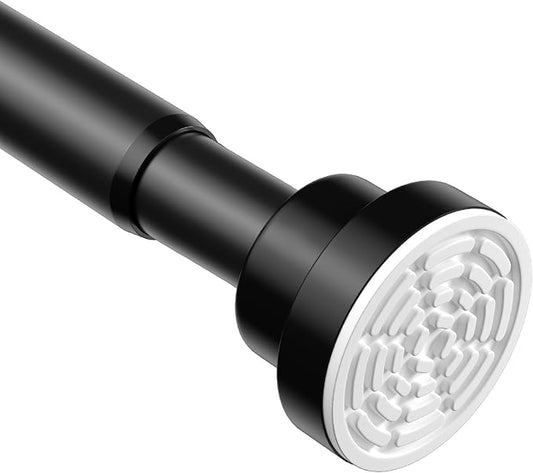 Tension Curtain Rod 30 To 49 Inch Black Tension Rods Adjustable Spring Loaded Curtain Rods 7/8" Curtains Rods No Drilling Tension Rods For Windows Bedroom Closet Doorway Door