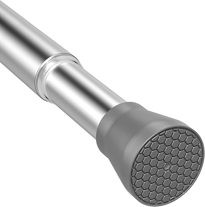 Shower Curtain Rod Tension Curtain Rod 30-64 Inch Silver Shower Rod Curtain Rod no Drilling Expandable Tension Curtain Rod Spring Curtain Rod for Bathroom Closet Doorway Door