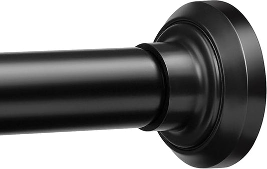 ENJOYBASICS Matte Black Shower Curtain Rod 30 to 52 Inches, 1 Inch Stainless Steel Adjustable Spring Tension Rods No Drill for Bathroom, Closet, Window, Room Divider, Never Rust, Non Slip