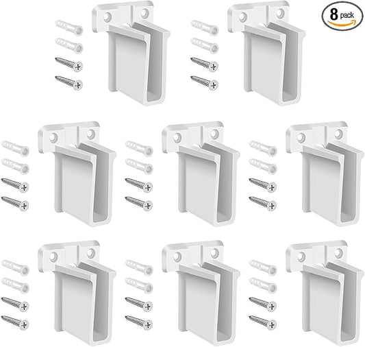 8 Pack Wire Shelf End Bracket, Designed for Closetmaid Wire Shelving, Wall Mount Brackets for Shelves Closet, Screws Included, Wire Shelf Clips, Wall Shelf Brackets, Closet Wire Shelving