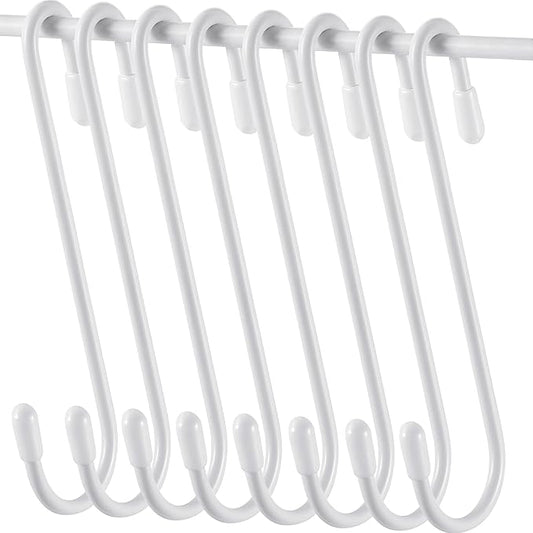 Hotop 36 Pcs White S Hooks for Hanging 4.7 Inch Heavy Duty S Shaped Hook Rack Metal Non Slip Hanger for Christmas Tree Stocking Kitchen Pot Utensils Closet Wire Bathroom Bedroom Pan Bag Towel Plant