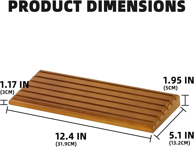 DisplayGifts Challenge Coin Display Stand, 6 Row Wooden Holder Rack Case Holds 42 Coins (Light Walnut Finish - 6 Rows)