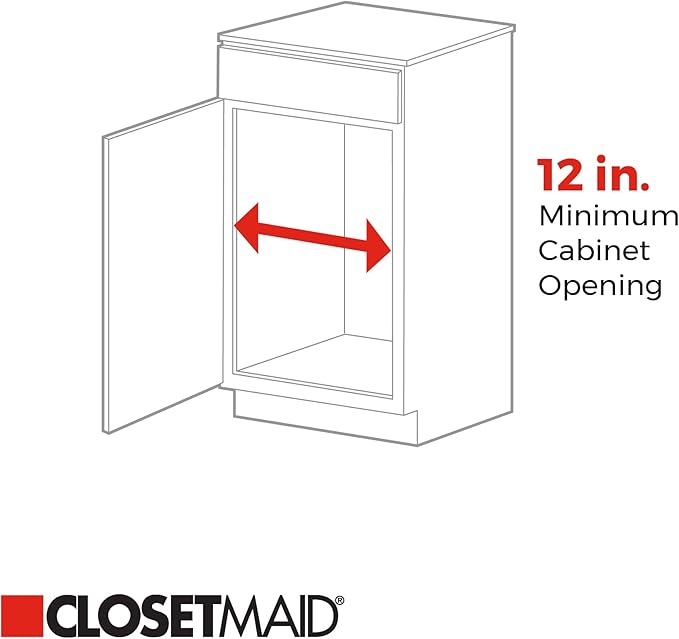 ClosetMaid Pull Out Cabinet Organizer, Heavy Duty, Slide Out Pantry Shelves Drawers for Kitchen, Bathroom, 5.25" H x 11.13" W x 20" D, White