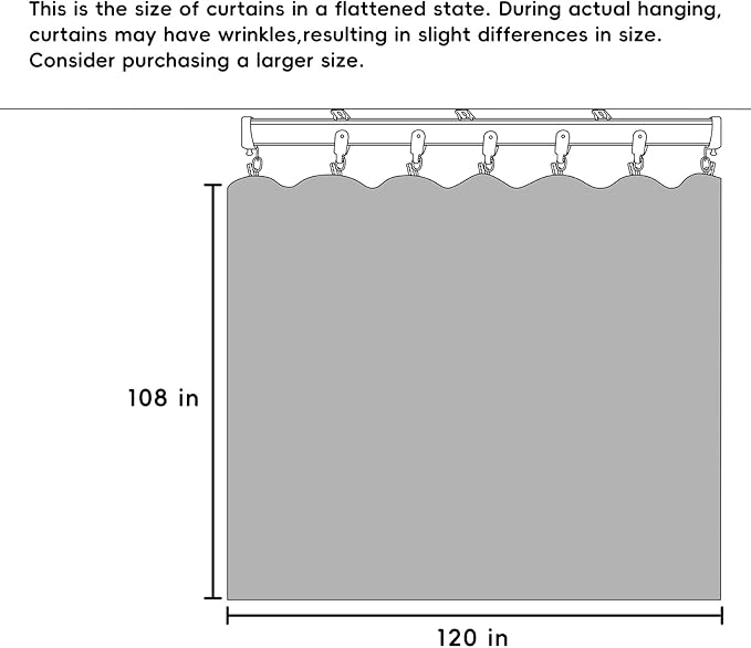 Room Divider Curtains Flexible Ceiling Tracks set Curtain track Ceiling Mount Blackout Curtain for Living Room Bedroom Ceiling Curtain Rod Privacy Dividers Panel W120xH108 Light Grey Drape&Black rail