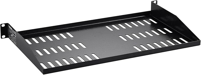 VEVOR 2PCS 1U Server Rack Shelf, Universal Vented Rack Mount Cantilever Tray for 19 inch Network Equipment Rack & Cabinet, 10" Deep Rack Mount Shelf, Weight Capacity 50 lbs Wall Mount Rack Shelf
