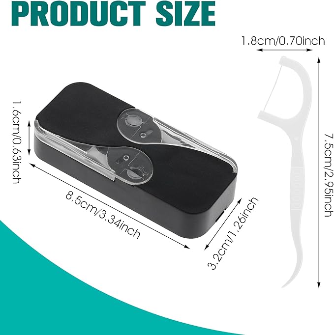 WLLHYF Portable Dental Floss Case Automatic Dental Floss Pick Organizer Case Travel Flosser Dispenser Storage Case Refillable Holder Boxes with 10 Floss Picks for Teeth Cleaning