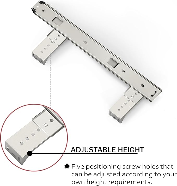 FRMSAET Sliding Keyboard Drawer Tray Hardware 12/14/16/18 inches Slides Metal Drawer Keyboard Slides Mounting Accessories/Ideal for Under Desk Kitchen Cabinet Drawer,One Set(12inches,Silver).