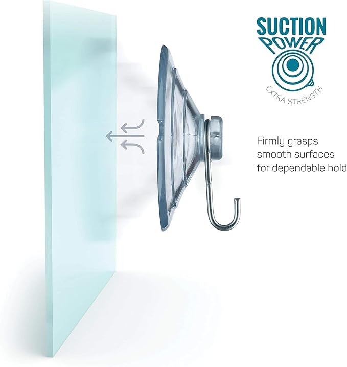 SEWANTA All-Purpose Suction Cup Hooks [10PK Combo Set] Powerful Window Suction Cups with Hooks Use to Hang On Glass, Windows, Doors, Mirrors, Tiles. Set Includes: 2 Large, 4 Medium, 4 Small