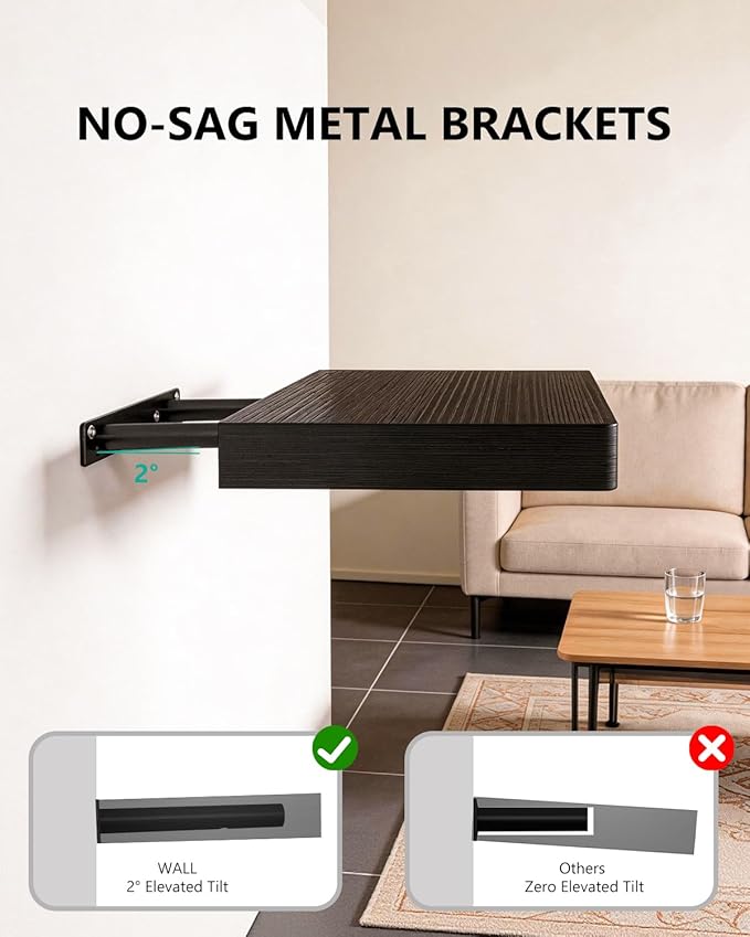 WALI Floating Shelves for Wall, 3 Tier Bathroom Storage Shelf Over Toilet, for Bedroom Bookshelf, Living Room Decor, Kitchen, Nursery, Laundry, Soundbar Floating Shelf Mount Under TV (CS103L), Black