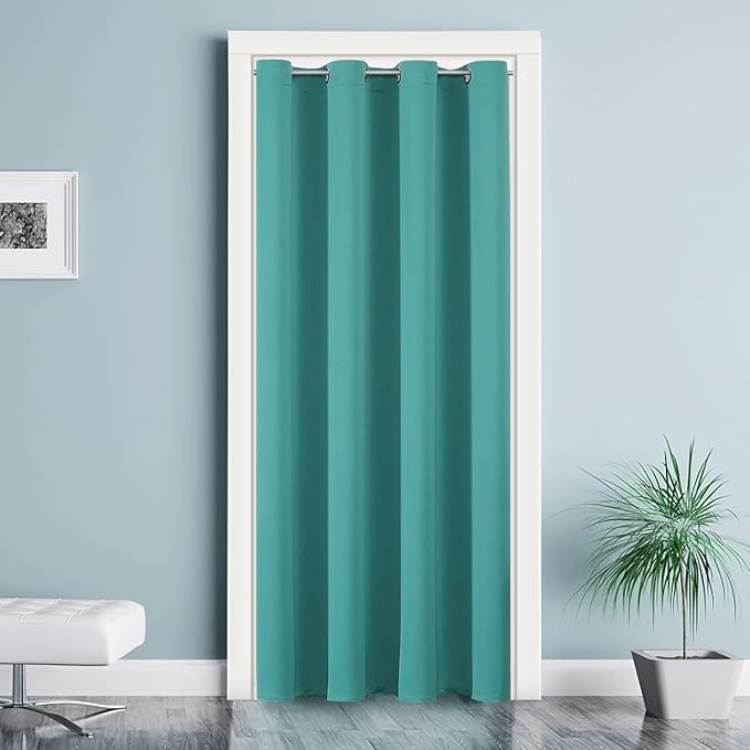 ChrisDowa Blackout Curtains 108 Inches Long for Living Room, Grommet Thermal Insulated Room Darkening Curtains for Bedroom (1 Panel Set, Teal, 52W x 108L)