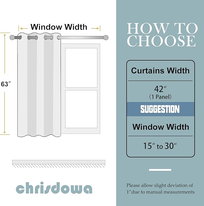 ChrisDowa Grommet Blackout Curtains for Bedroom - Thermal Insulated Room Darkening Curtains for Living Room (1 Panel Set, Mustard Yellow, 42W x 63L)