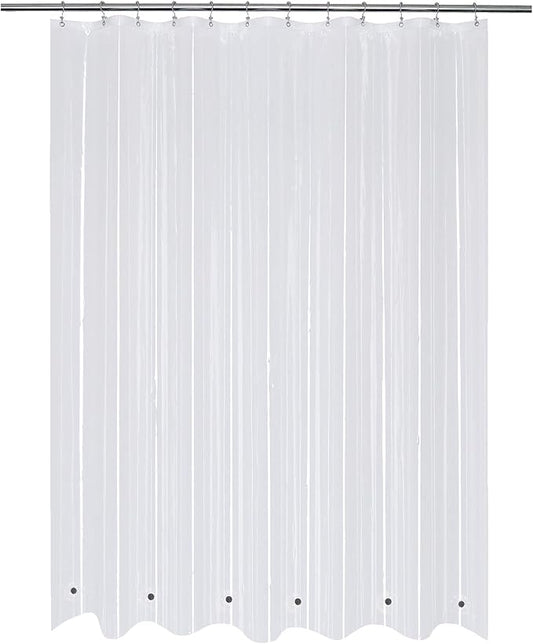 Mrs Awesome Long Shower Curtain Liner with 6 Magnets 72 x 78 inch, PEVA 8G Thick & Heavy Duty Plastic Shower Curtain for Bathroom, Waterproof,72x78, Clear